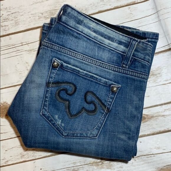 ReRock Jeans For Express size 0 x 33 Boot‎ Cut Low Rise 2010 Style - Picture 1 of 5